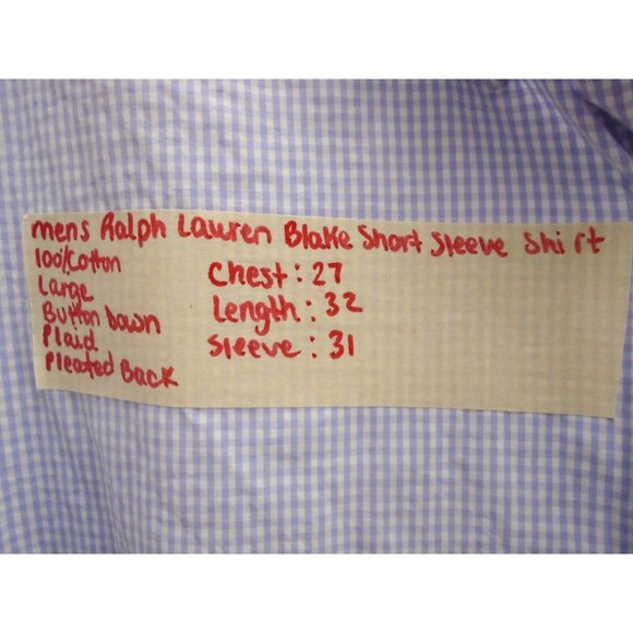 Ralph Lauren Mens Blake Shirt Sz Large 100% Cotton Button Down - Picture 4 of 8